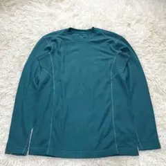 【ジーユーアクティブ】 ワッフルTシャツ ロングスリーブ M 指穴 綿混