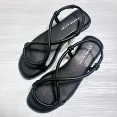 JELLY BEANS クロスストラップサンダル Sサイズ ブラック