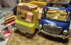 シルバニアファミリー 車両セット 幼稚園バスとファミリーワゴン　おまけ付き