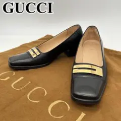 GUCCI パンプス ブラック ゴールド金具 GUCCI パンプス ブラック ゴールド金具 - メルカリ