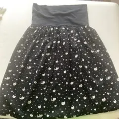 franche lippee Black 猫柄 フレアスカート Mサイズのサムネイル
