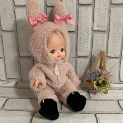 メルちゃんサイズハンドメイド服　ぼこふわうさぎの着ぐるみとブーツのセット