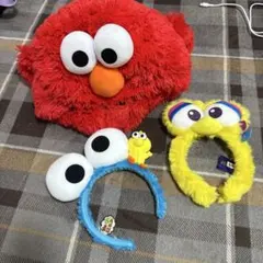 エルモ・クッキーモンスター・ビッグバードカチューシャセット