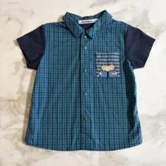 【新品】ファミリア 襟付きシャツ チェック 半袖 90cm