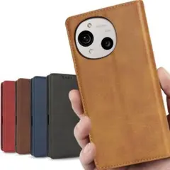 AQUOS R10 ケース 手帳型 カバー カード入れ スタンド ブラウン