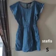 stefis デニム調 半袖ワンピース Sのサムネイル