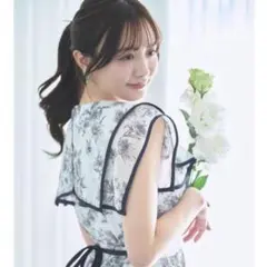 tocco closetフラワーアソートプリントビックカラープリーツワンピース