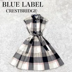 ブルーレーベル クレストブリッジ チェック シャツワンピース ピンク 38