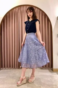 Noela フラワーレース切替スカートのサムネイル