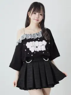 Ank Rouge キラキラニートプリンセス 肩出しTシャツ