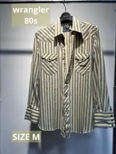 VINTAGE wrangler 80s ストライプシャツ　Msize USA製