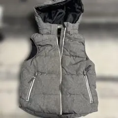 グレー フード付きダウンベスト　130 H&M