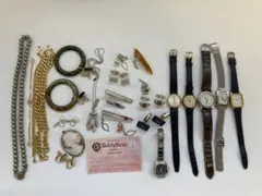 遺品整理 生前整理 アクセサリーまとめ売り ブローチ ネックレス 指輪 時計など