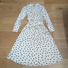 【新品未使用】H&M ドット柄　ワンピース　サテン　ホワイト