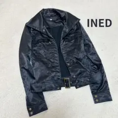 INEDイネド　ライダースジャケット 7号 ベルト付き ショート丈 日本製Y2K