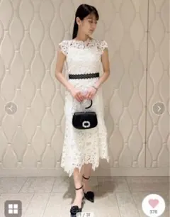 【極美品 希少】桂由美コラボ CELFORD リボンレースドレス ワンピース セルフォード×ユミカツラ初コラボ、“リボンレース”や“バラが咲く