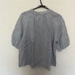 美品】ジェイプレス コットンリネン バンドカラー ブラウス 後ろ 