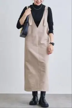 コーエンcoen フェイクスウェードジャンスカ　ワンピース　ベージュ
