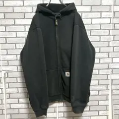 《大人気》carhartt☆ジップパーカー ワンポイント M チャコールグレー