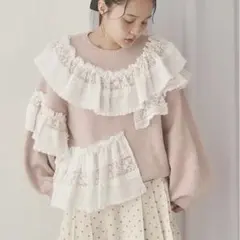 メリージェニー frill frill knit tops ピンク フリル　長袖のサムネイル