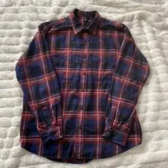 ユニクロ　ネイビー レッド チェック柄 シャツ XL