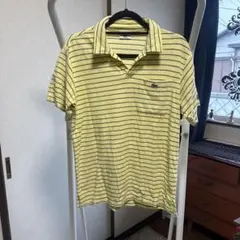 ⭐︎LACOSTE中古品大放出⭐︎LACOSTE イエロー ストライプ ポロシャツ