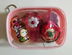 ガチャ詰めポーチ　スイーツ3点セット　ポーチ付き　可愛い　キュート　ピンク