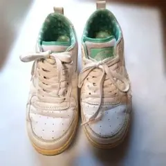 VANS ホワイト　星柄グリーン　25センチ