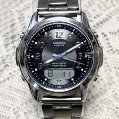 稼働品★CASIO LINEAGE 電波ソーラー メンズ腕時計 アナデジ