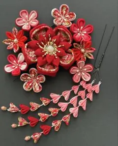 No.96 つまみ細工　髪飾り（10点セット）