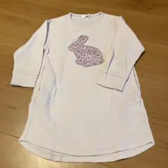 SLAP SLIP ウサギ刺繍 七分袖ワンピース 110cm