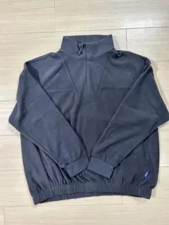【ハーフジップ フリース プルオーバー L チャコール長袖