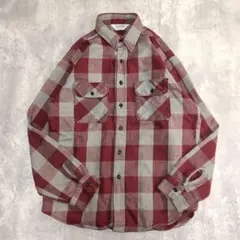 80s FIVE BROTHER USA製 ブロックチェック ネルシャツ L