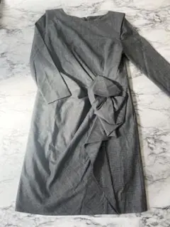 タグ付き　ランバンオンブルー ワンピース チェック 長袖 結婚式　パーティ