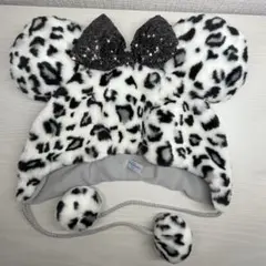 ディズニー ファンキャップ ミニーちゃん ヒョウ柄 豹柄 ホワイト グレー 灰色