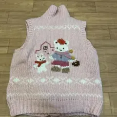 ファミリア　ニットベスト　フリース　女の子　サイズ100