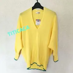 チチカカ・イエロー Vネック 長袖ニット【新品・未使用】