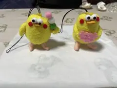 docomoキャラクター「ポインコ」ストラップ 弟と兄セット　ひよこストラップ