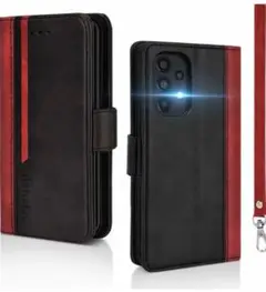 Galaxy M23 5G ケース 手帳型 カード収納 スキミング防止 黒