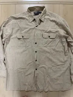 Polo by Ralph Lauren HULTON ベージュストライプシャツ