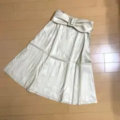 NATURAL BEAUTY ベルト付きフレアスカート M