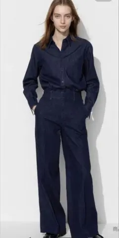 UNIQLO完売人気商品ワイドトラウザージーンズ丈長め+　xxL