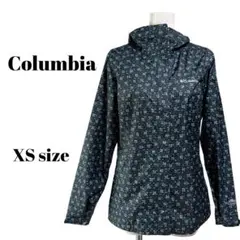 Columbia 防水OMNI‑TECH 総柄マウンテンパーカー XSネイビー