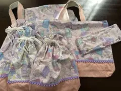 6点セット　レッスンバッグ　シューズ　着替え袋　ユメカワ　ピンク　ユニコーン