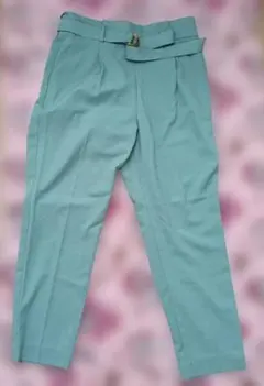 エメラルドグリーン Lサイズ テーパードパンツ