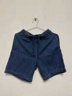 ダークブルー デニム風ショートパンツ