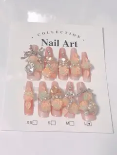 現品　ネイルチップ　ギャル　ロング　サブカル　つけ爪　Mサイズ