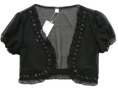 ボレロ ブラック 半袖 L サイズ 結婚式 パーティー 二次会 などに