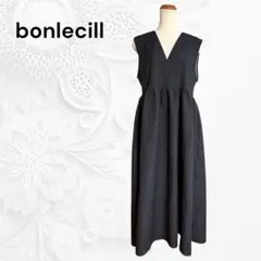 【ボンルシール】ノースリーブワンピース ジャガード ロング 上品（M）