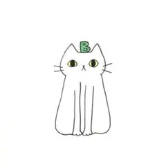 【993】【白猫の絵】オリジナル手描きアナログイラスト原画　自作創作アート作品